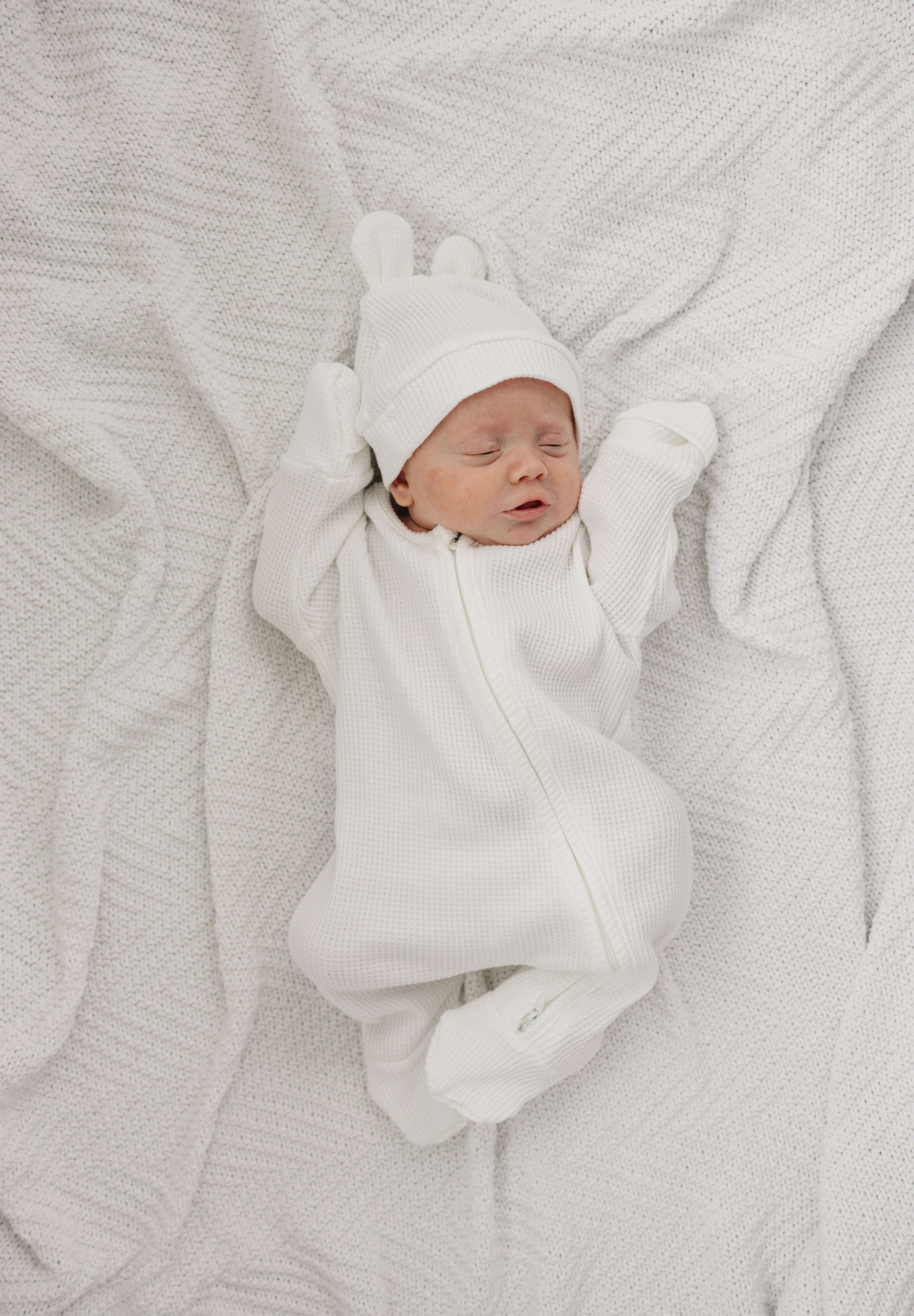 Luna + Luca Bear Waffle Set | White | Milk & Baby