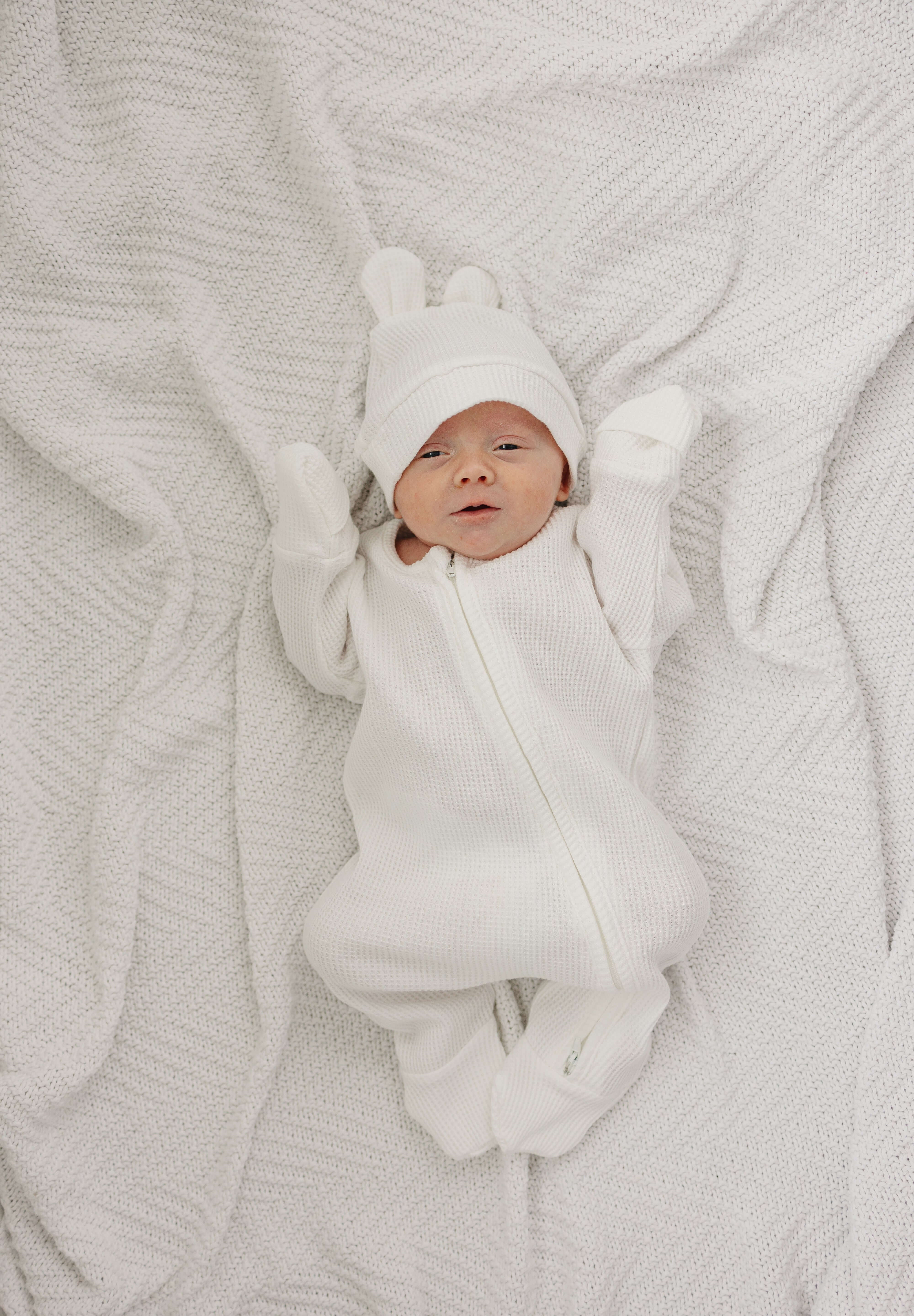 Luna + Luca Bear Waffle Set | White | Milk & Baby