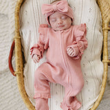 Luna + Luca Ruffle Waffle Set - Dusty Rose | Milk & Baby