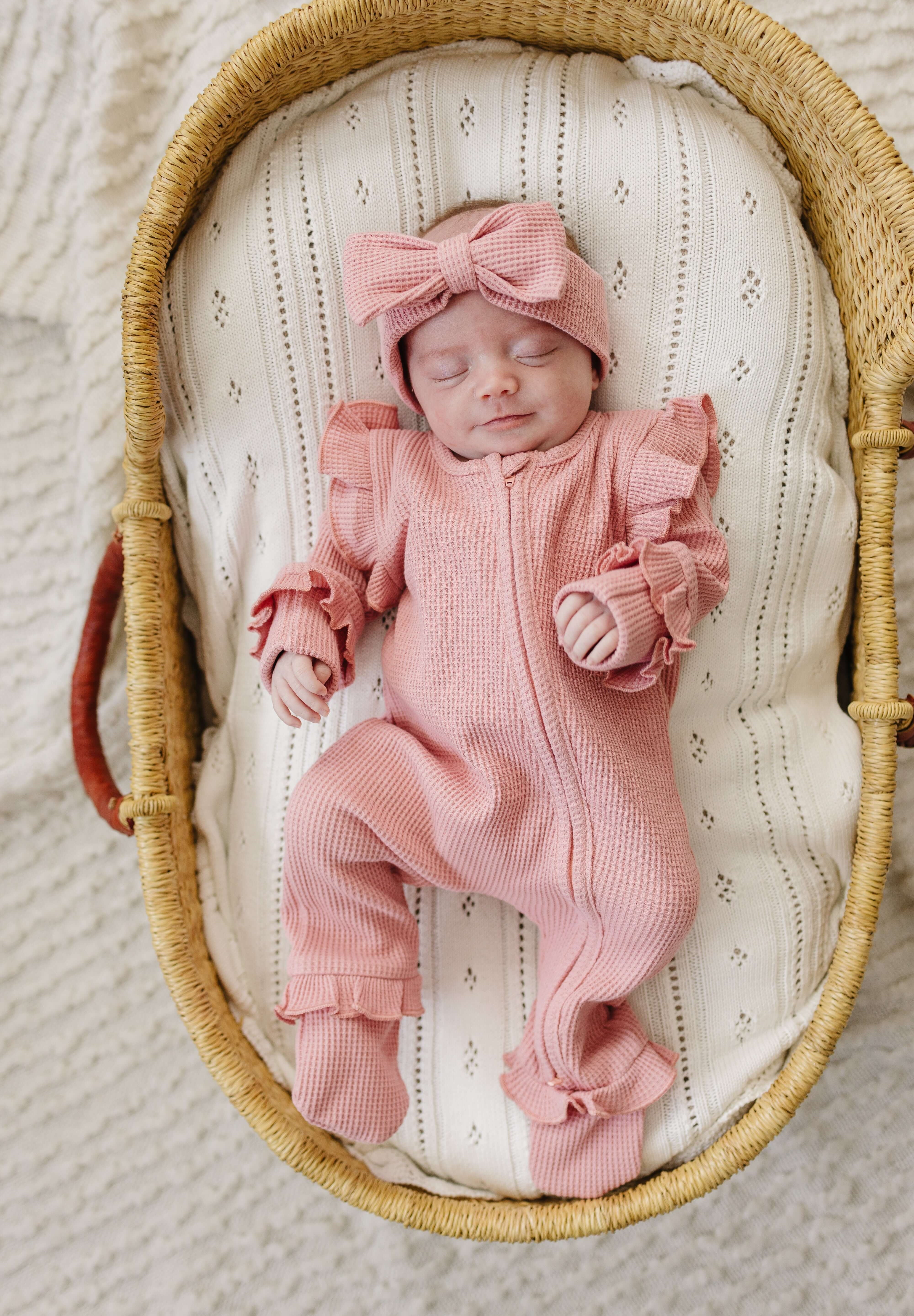 Luna + Luca Ruffle Waffle Set - Dusty Rose | Milk & Baby