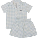 Light Blue Gingham Short Pajama Set | Milk & Baby