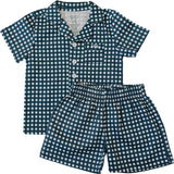 Navy Gingham Short Pajama Set | Milk & Baby