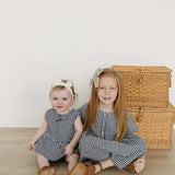 Navy Gingham Peplum Set | Milk & Baby