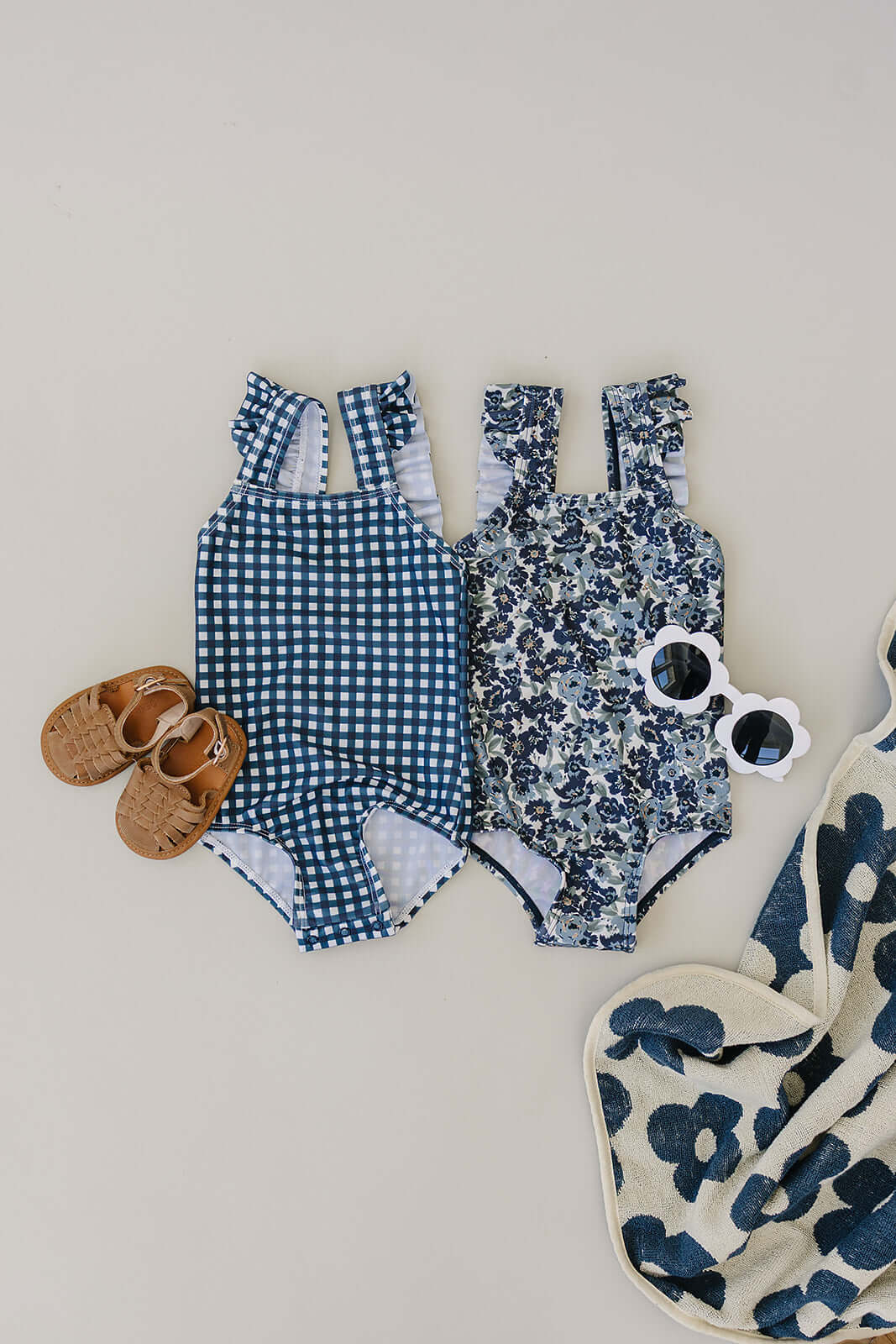 Navy Gingham One-Piece | Milk & Baby