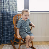 Navy Gingham Short Pajama Set | Milk & Baby