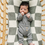 Charcoal Bodysuit Waffle Set | Milk & Baby