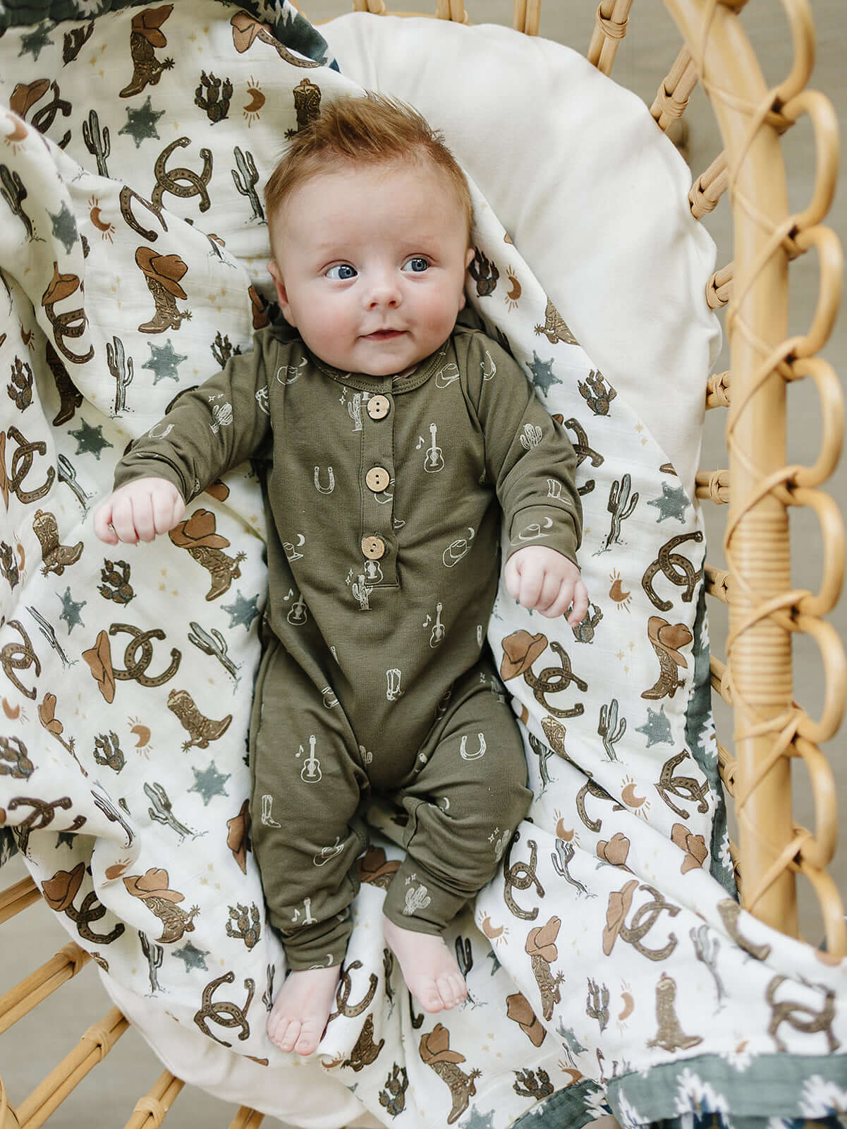 Nashville Long Sleeve Button Romper | Milk & Baby