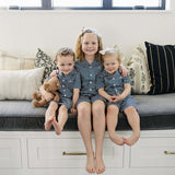 Navy Gingham Short Pajama Set | Milk & Baby