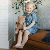 Navy Gingham Short Pajama Set | Milk & Baby