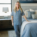 Navy Gingham Women's Pajama Set | Milk & Baby
