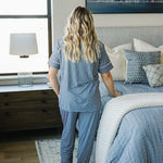 Navy Gingham Women's Pajama Set | Milk & Baby