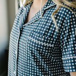 Navy Gingham Women's Pajama Set | Milk & Baby