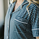 Navy Gingham Women's Pajama Set | Milk & Baby