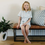 Light Blue Gingham Short Pajama Set | Milk & Baby