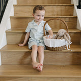 Light Blue Gingham Short Pajama Set | Milk & Baby