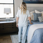 Light Blue Gingham Women's Pajama Set | Milk & Baby