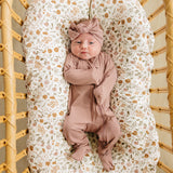 Dusty Rose Bamboo Footed Zipper | Milk & Baby