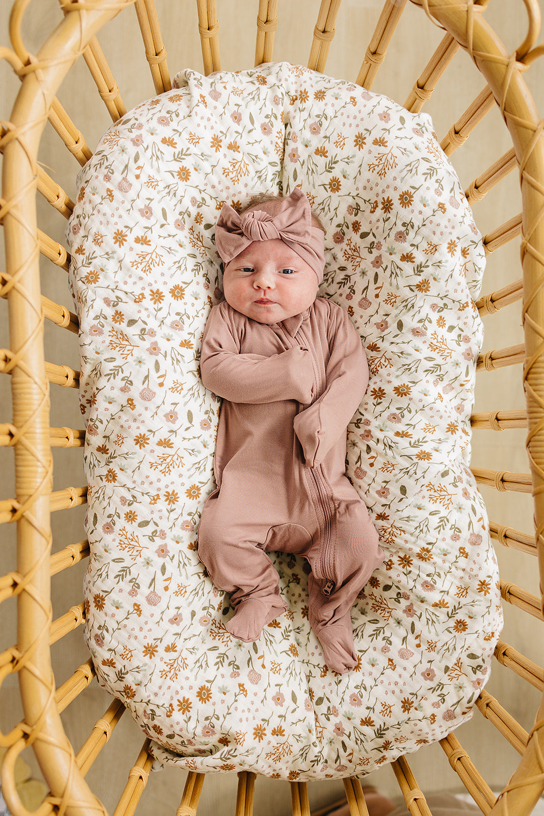 Dusty Rose Bamboo Footed Zipper | Milk & Baby