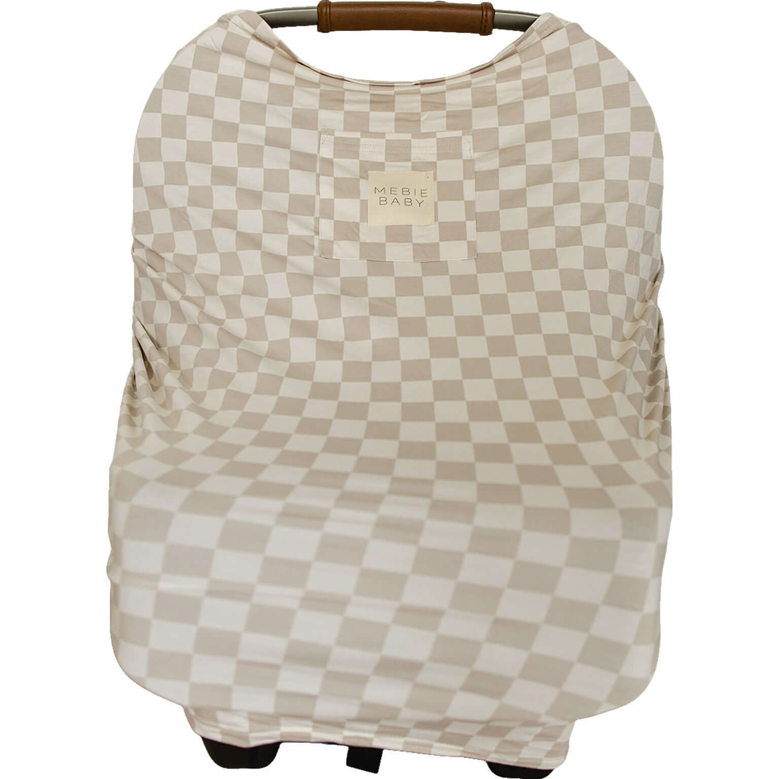 Taupe Checkered Bamboo Multi-Use Cover | Milk & Baby