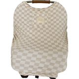Taupe Checkered Bamboo Multi-Use Cover | Milk & Baby