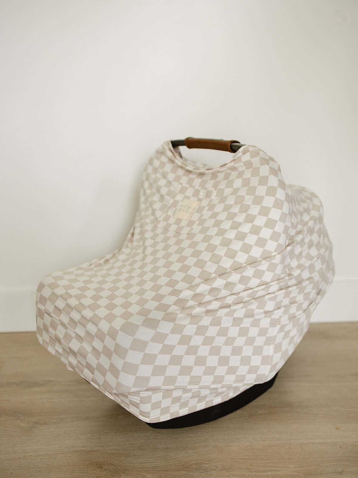 Taupe Checkered Bamboo Multi-Use Cover | Milk & Baby
