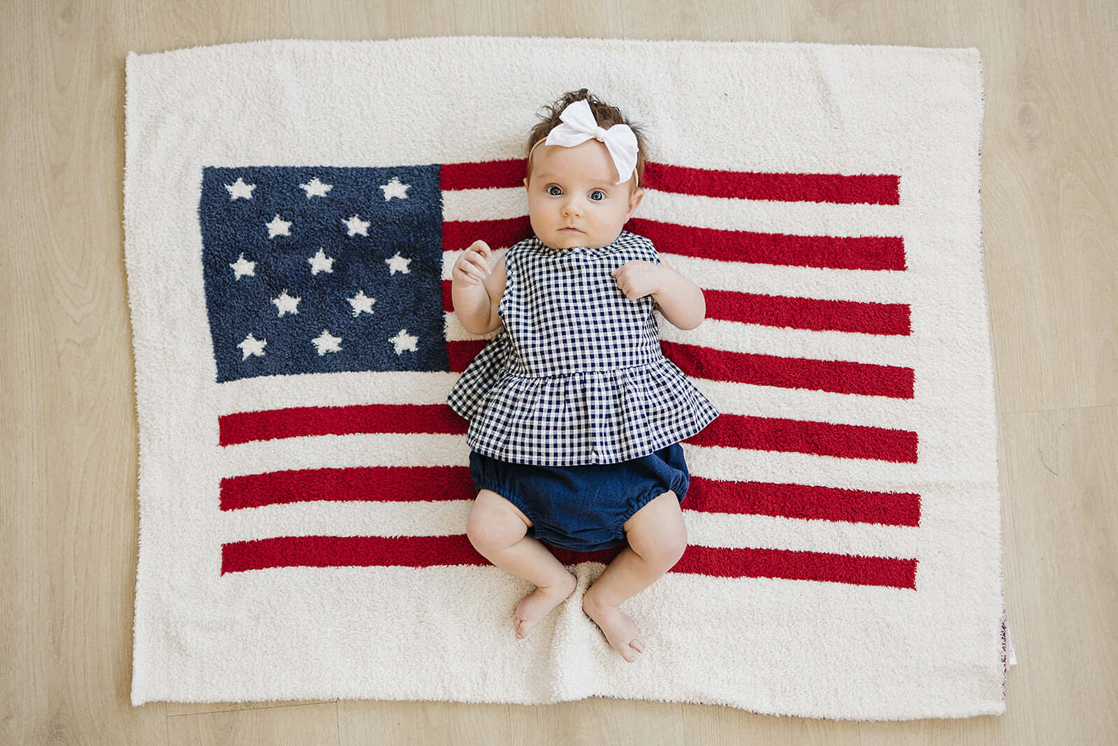 Navy Gingham Peplum Set | Milk & Baby