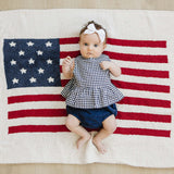 Navy Gingham Peplum Set | Milk & Baby