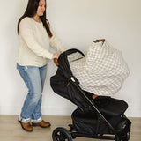 Taupe Checkered Bamboo Multi-Use Cover | Milk & Baby