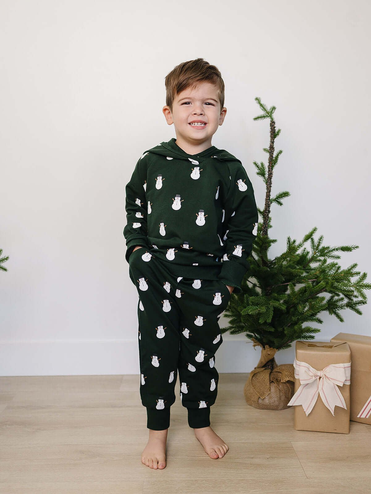 Snowman Hooded French Terry Set | Milk & Baby
