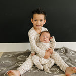 Taupe Checkered Bamboo Zipper | Milk & Baby