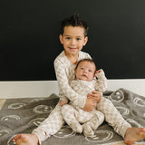 Taupe Checkered Bamboo Zipper | Milk & Baby