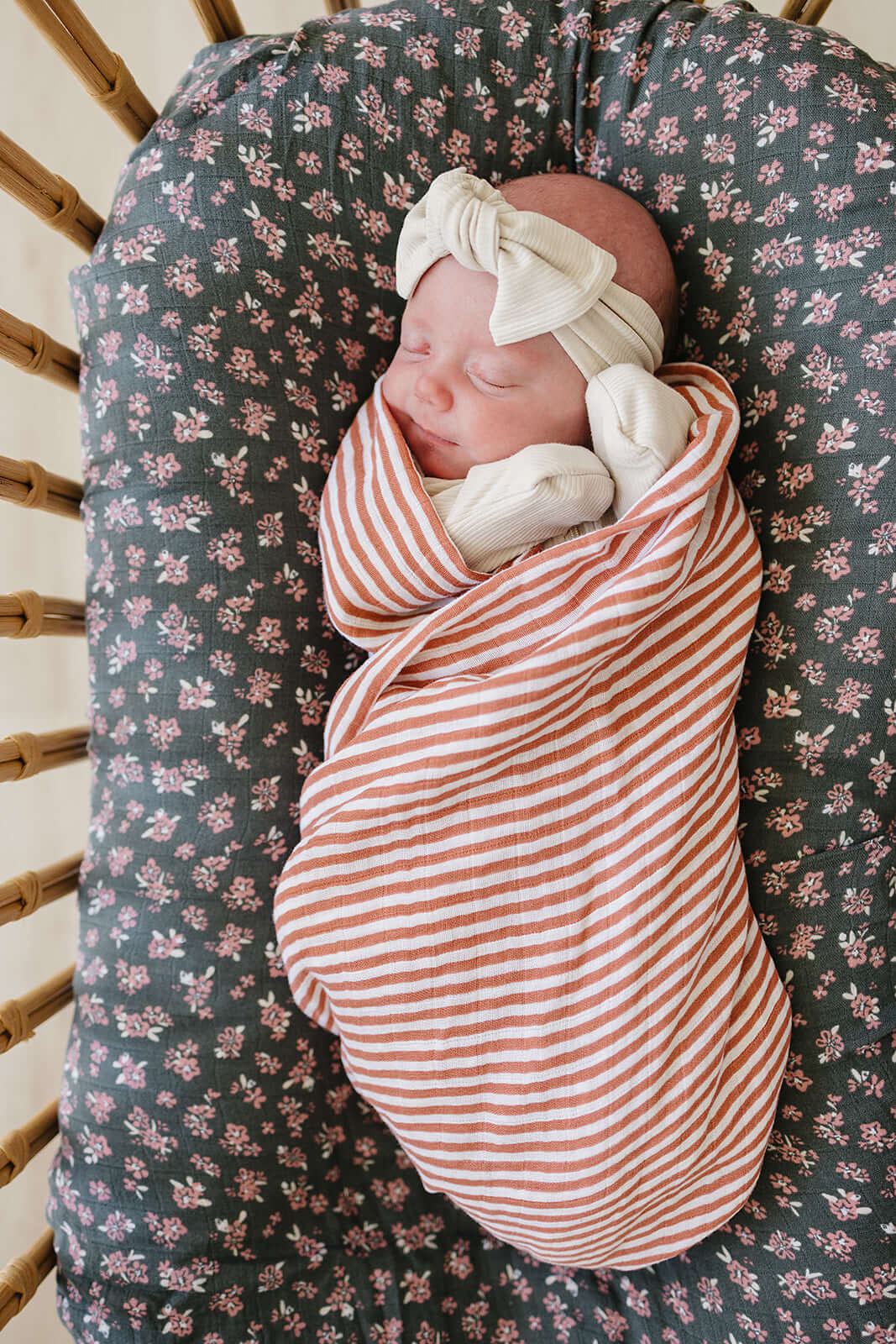 Pink Stripes Muslin Swaddle Blanket | Milk & Baby