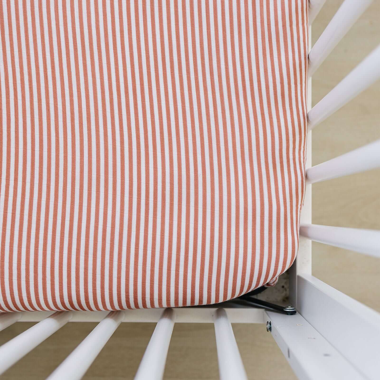 Pink Stripes Muslin Crib Sheet | Milk & Baby