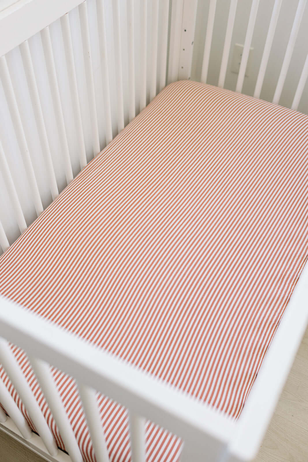 Pink Stripes Muslin Crib Sheet | Milk & Baby