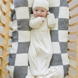Cream Ribbed Bamboo Knot Gown | Milk & Baby