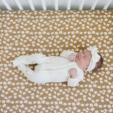 Mustard Floral Bamboo Stretch Crib Sheet | Milk & Baby