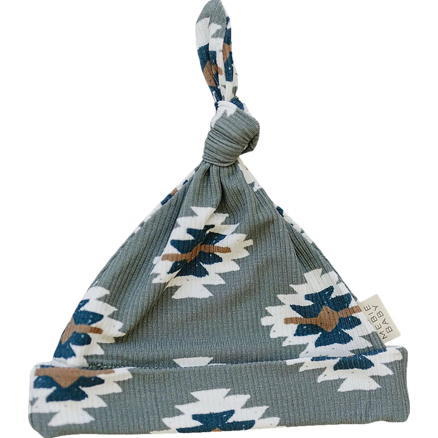 Southwest Aztec Ribbed Bamboo Newborn Knot Hat | Milk & Baby