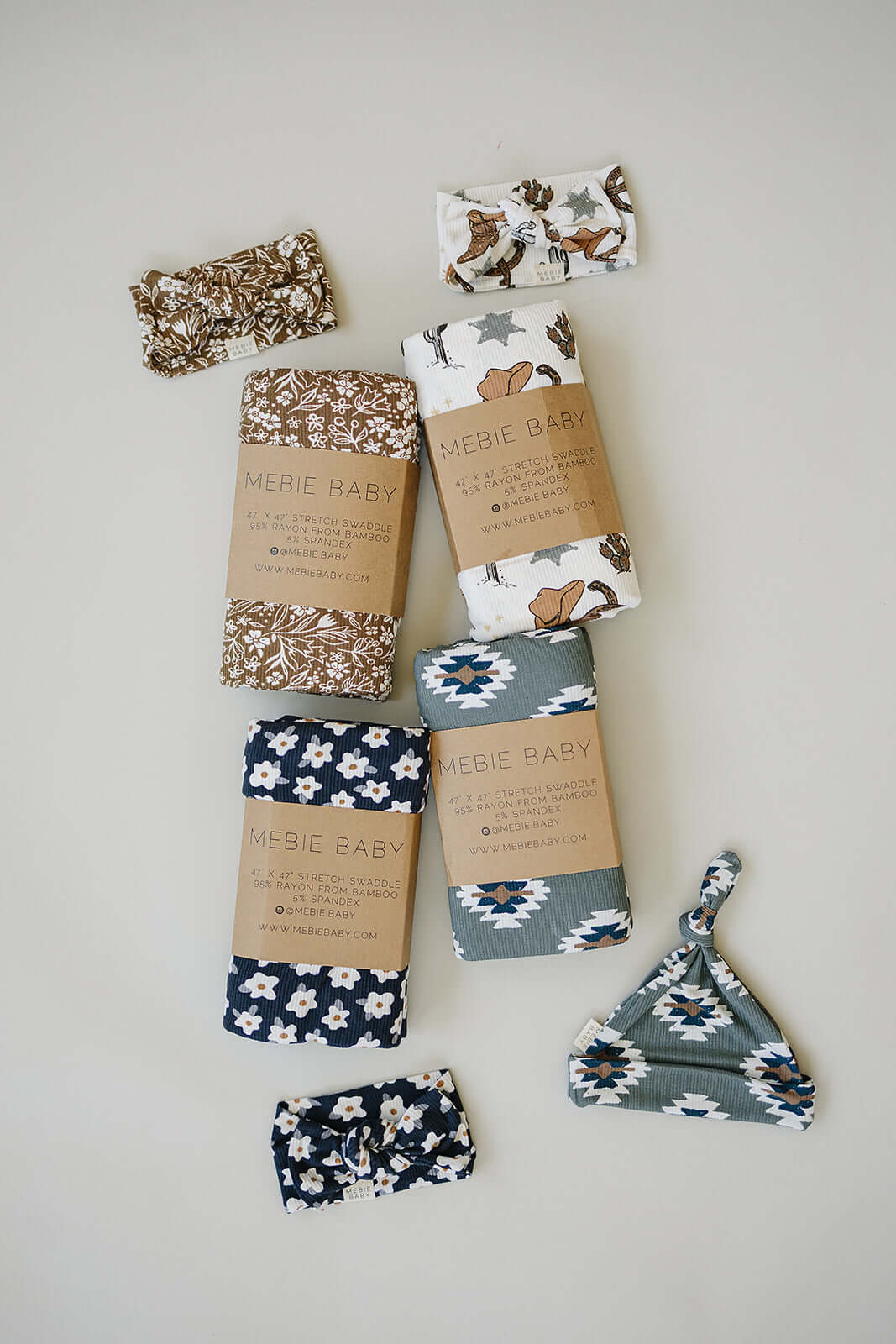 Brown Floral Ribbed Bamboo Head Wrap | Milk & Baby