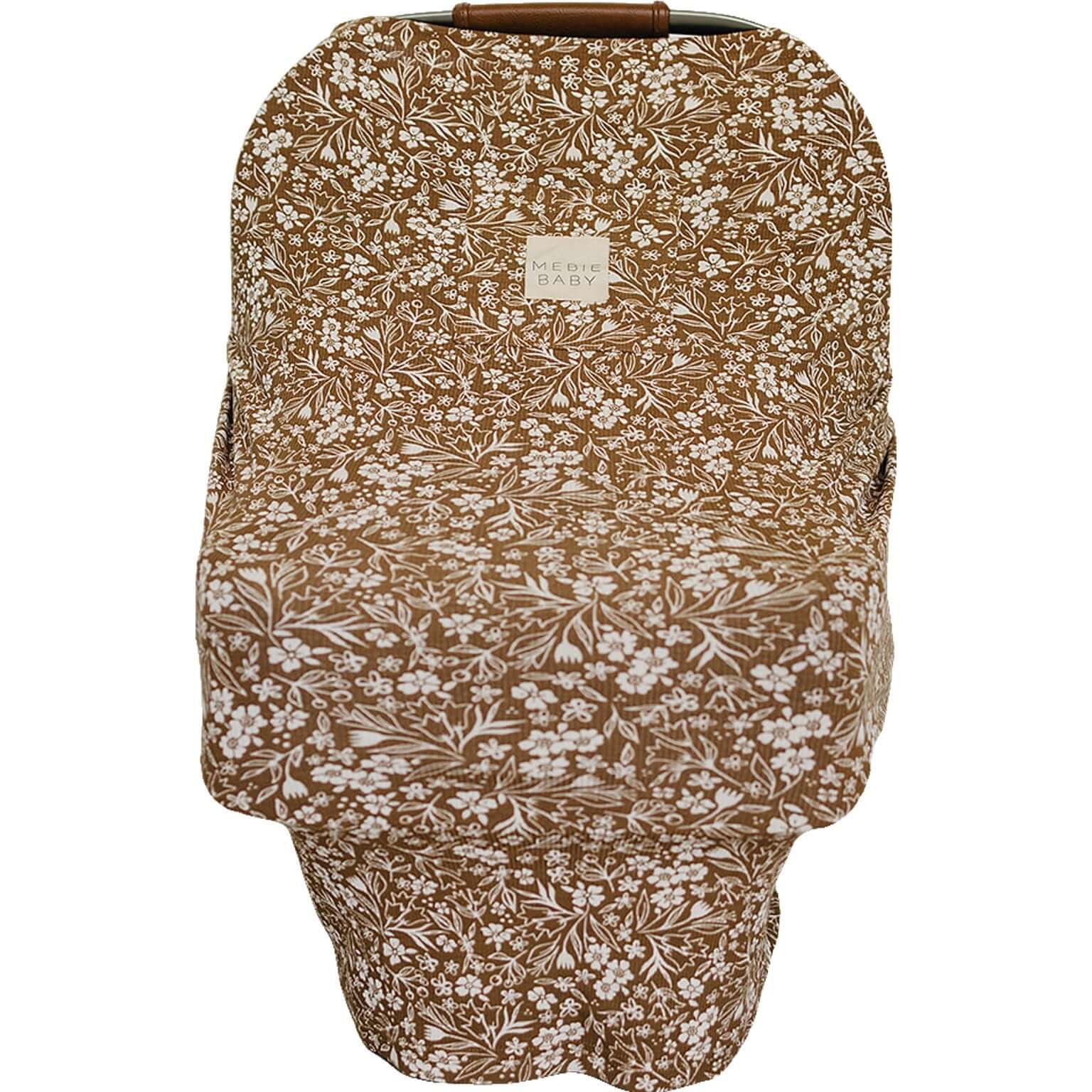 Brown Floral Ribbed Bamboo Multi-Use Cover | Milk & Baby