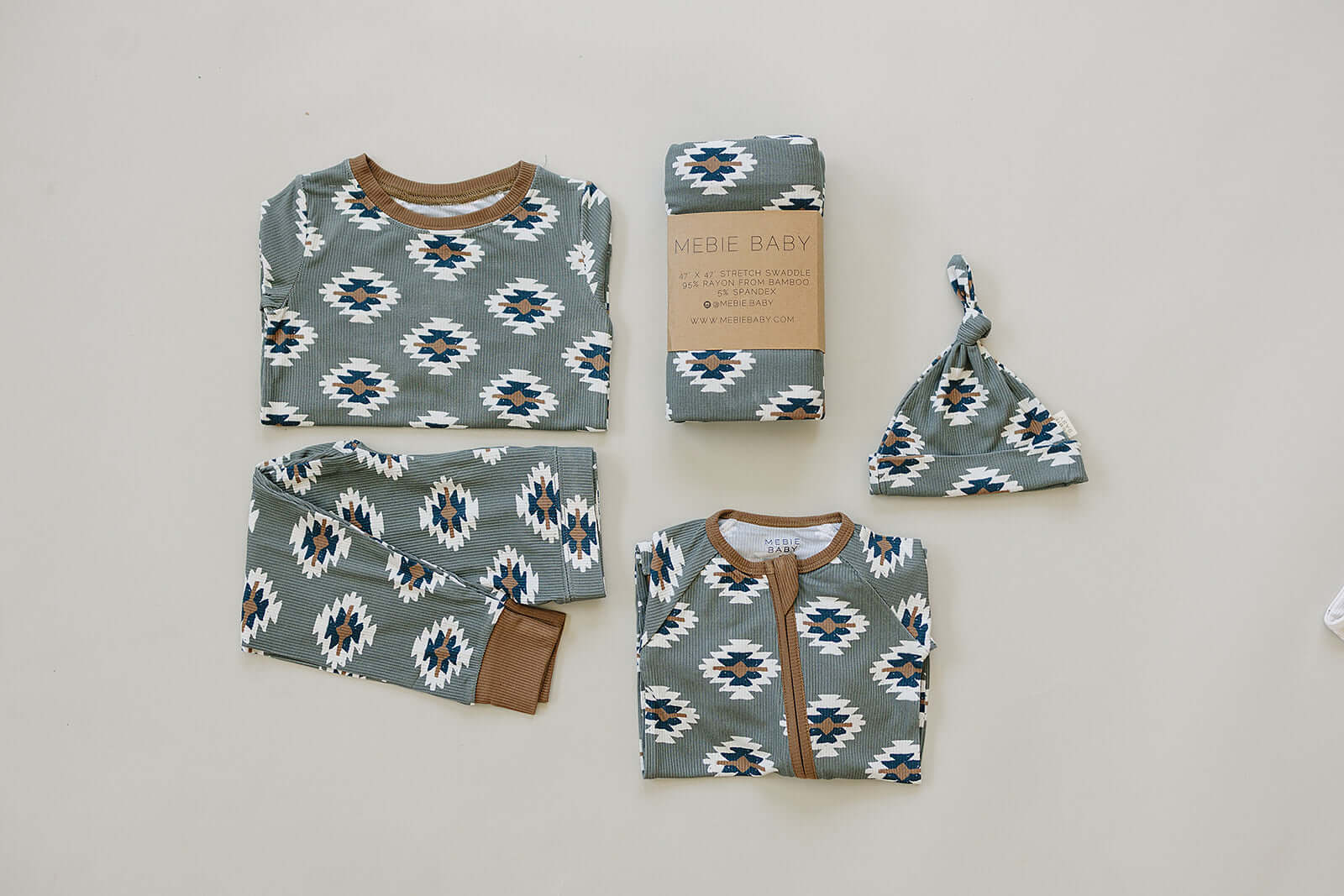 Southwest Aztec Ribbed Bamboo Newborn Knot Hat | Milk & Baby