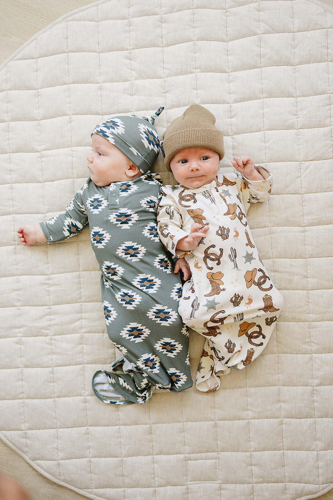 Southwest Aztec Ribbed Bamboo Knot Gown | Milk & Baby