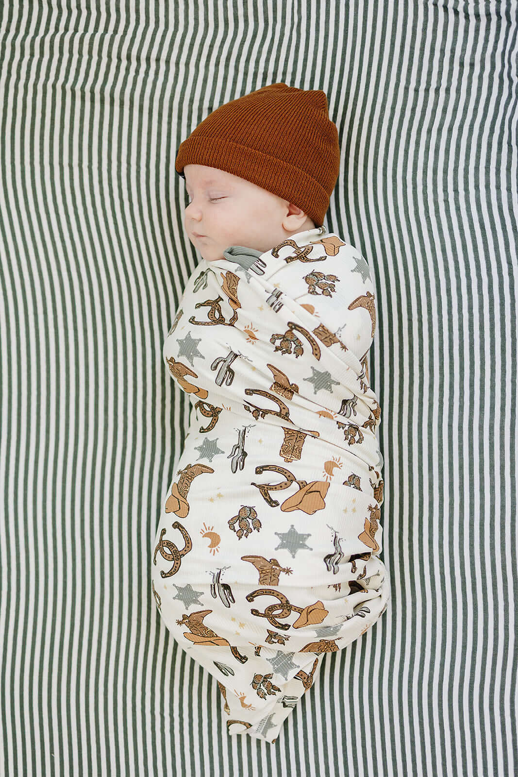 Outlaw Cowboy Ribbed Bamboo Stretch Swaddle | Milk & Baby