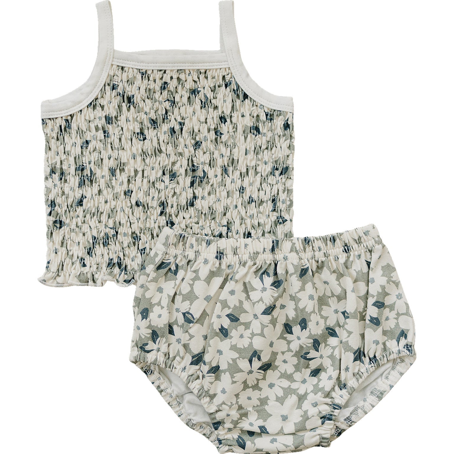 Ruched Floral Bloomer Set | Milk & Baby