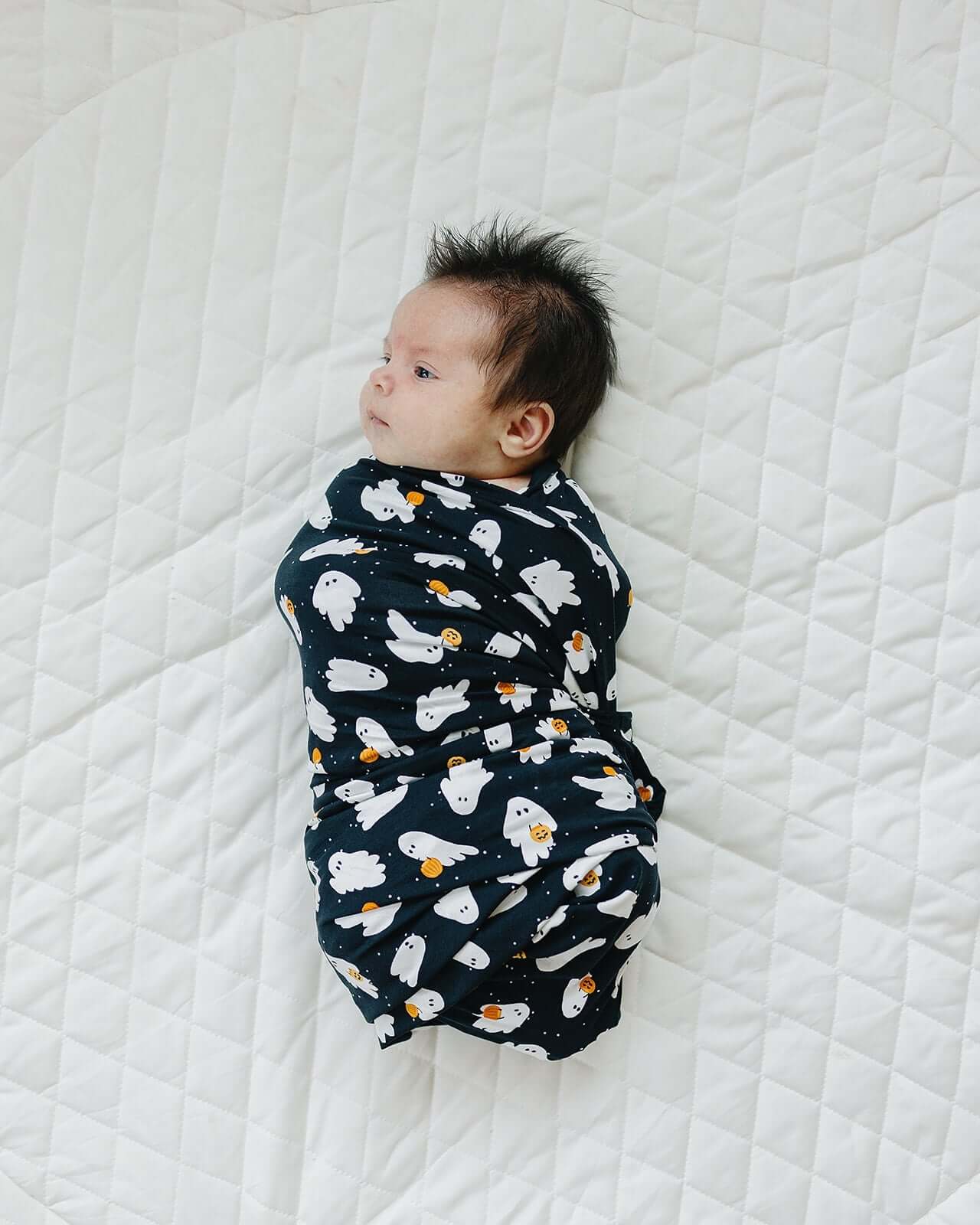 Ghosts Bamboo Stretch Swaddle | Milk & Baby