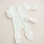 Luna + Luca Ruffle Waffle Set | White | Milk & Baby