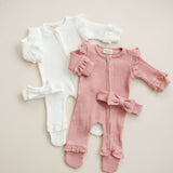 Luna + Luca Ruffle Waffle Set | White | Milk & Baby