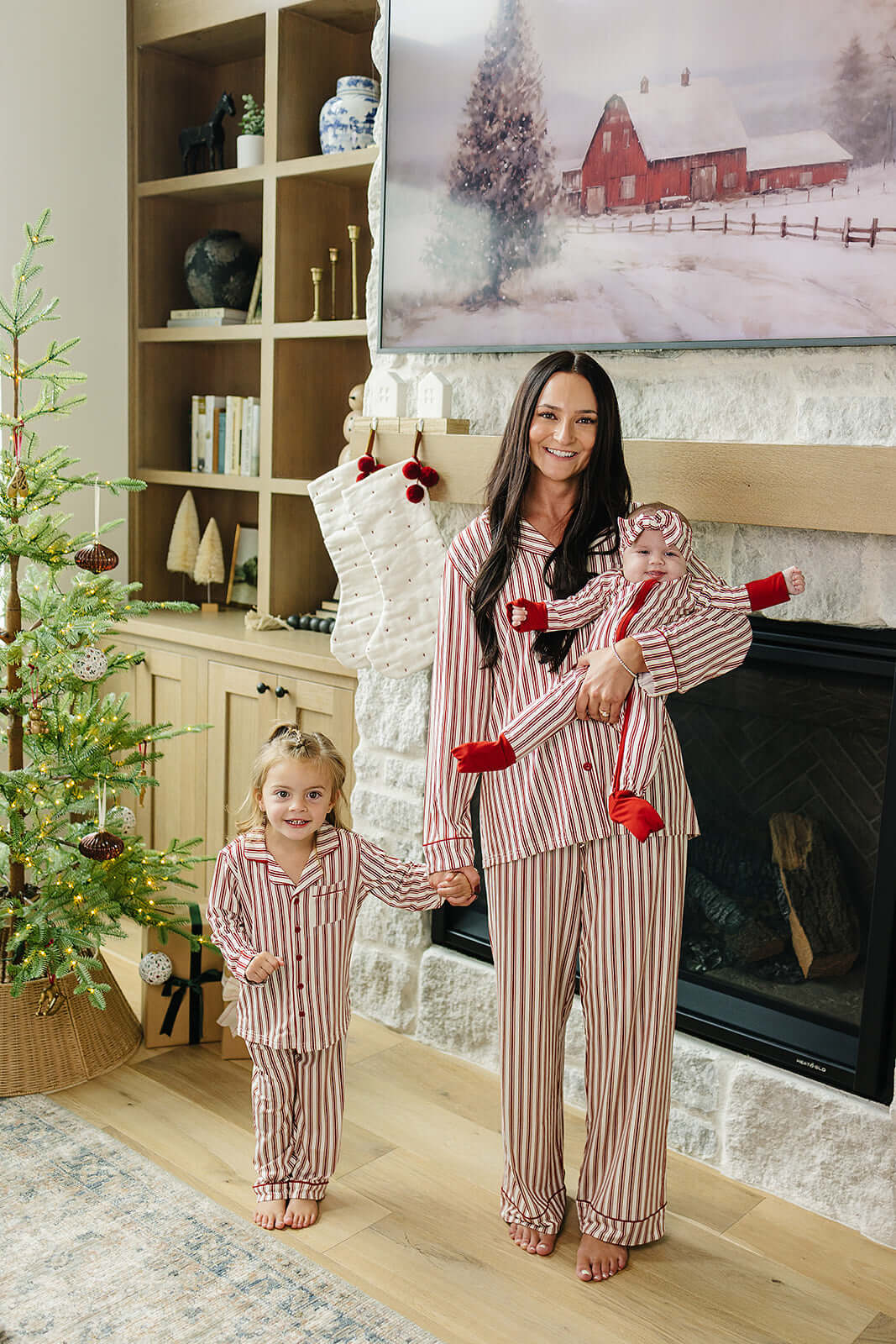 Red Stripes Bamboo Zipper | Milk & Baby