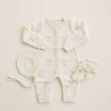 Luna + Luca Bow Cashmere Luxxe Set | Milk & Baby