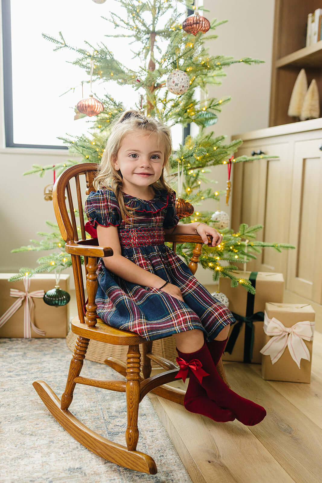 Christmas Plaid Smocked Dress | Milk & Baby