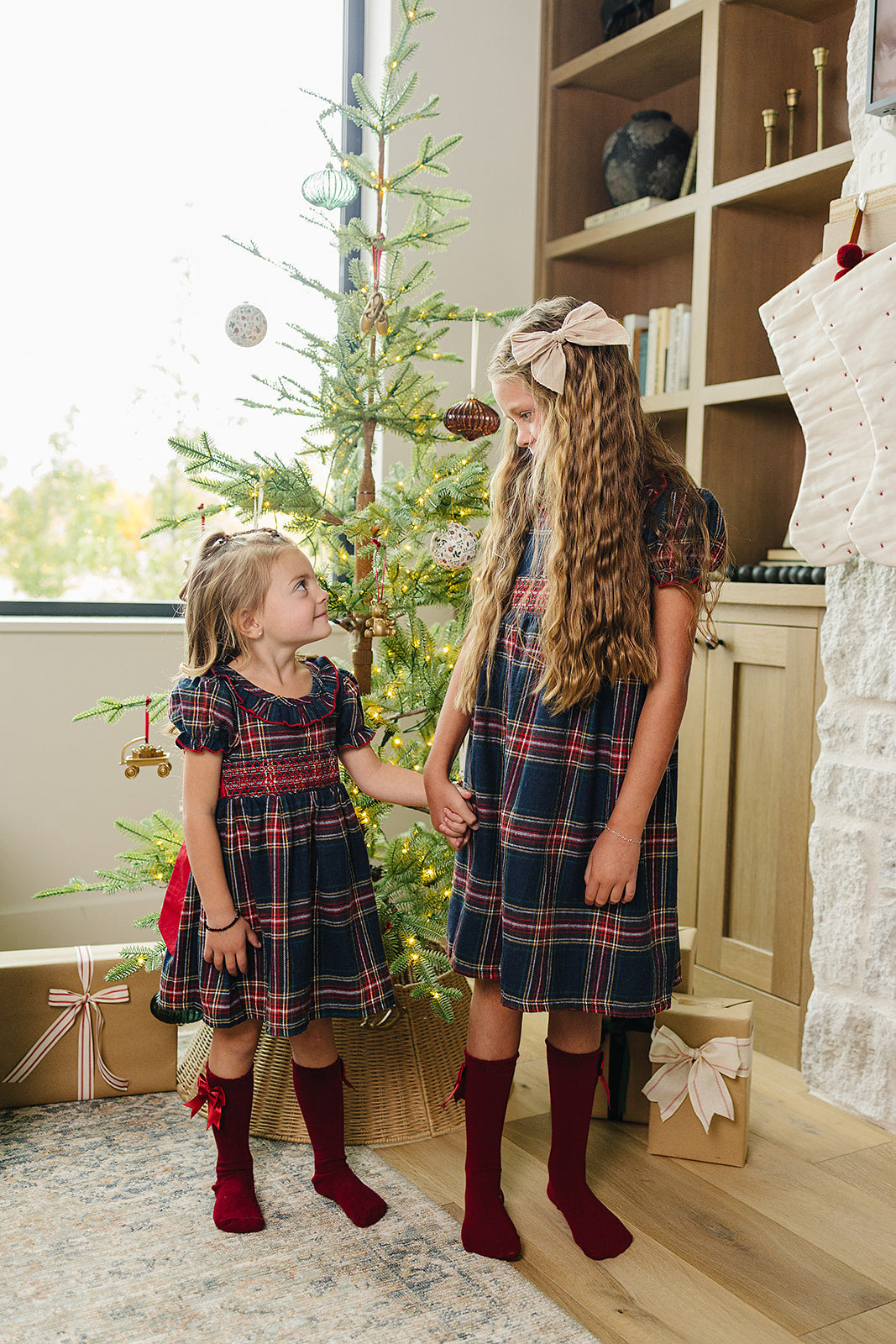 Christmas Plaid Smocked Dress | Milk & Baby
